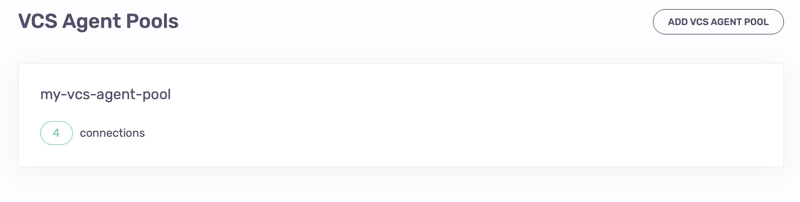 VCS Agent Pool Connections