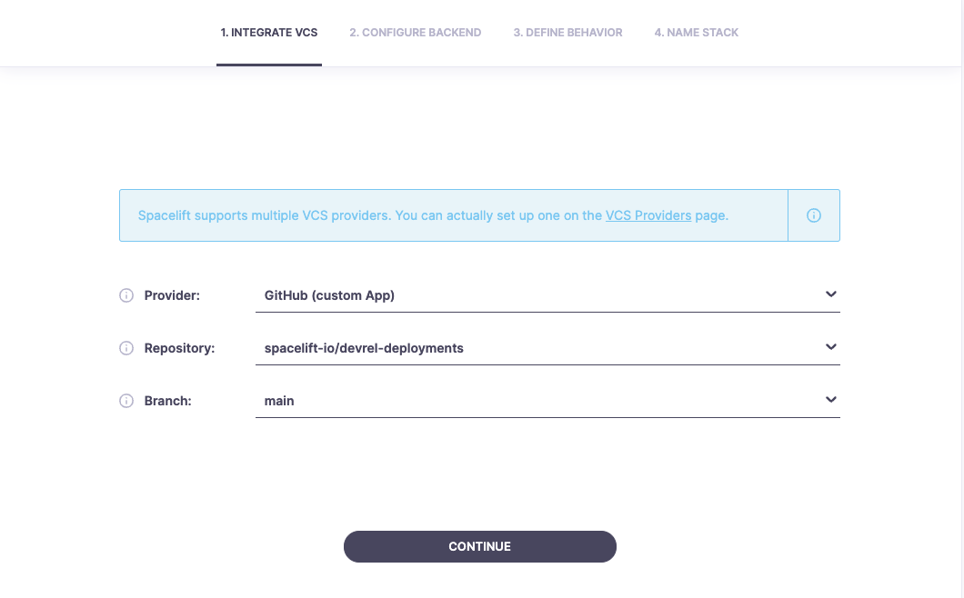 Configuring the VCS settings.